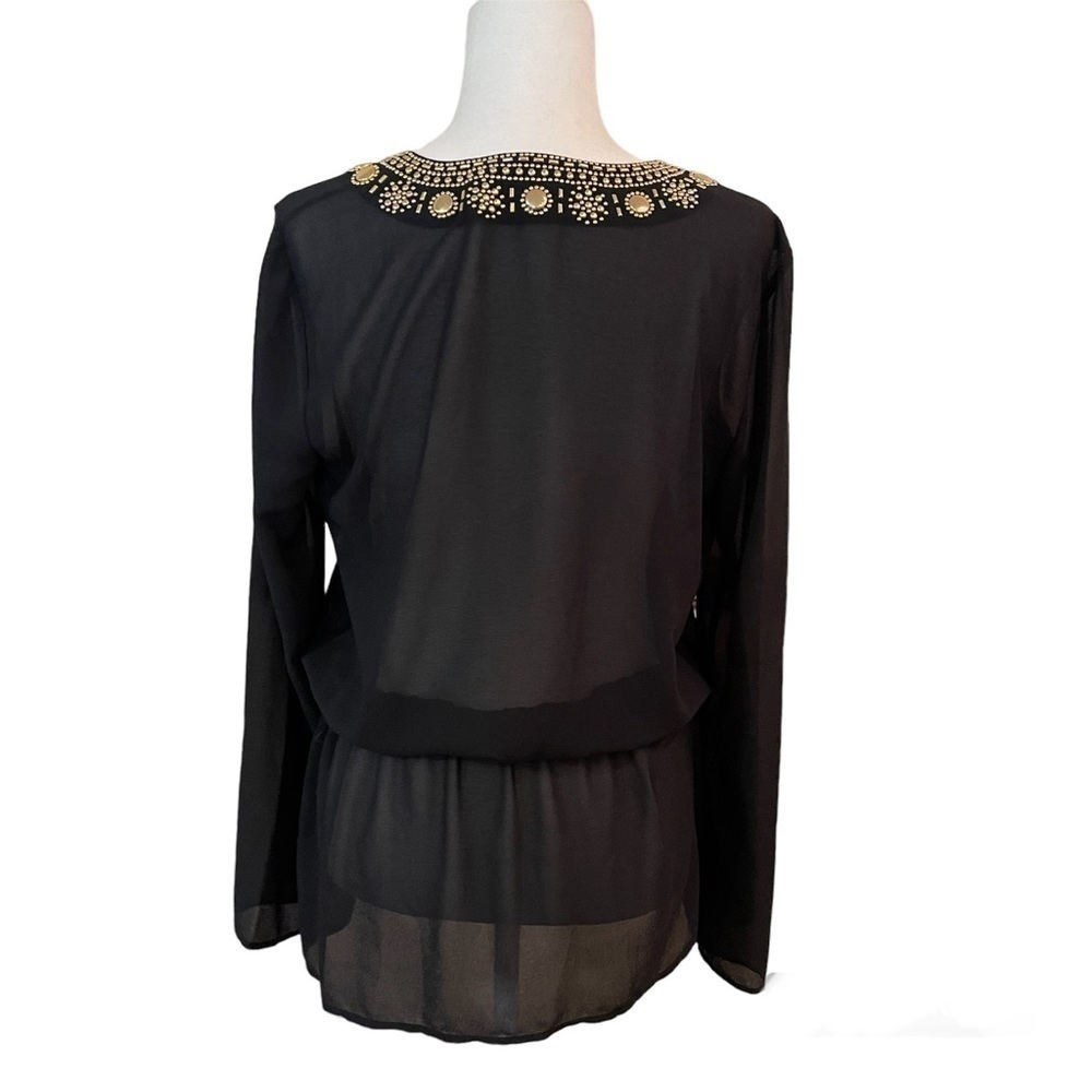 MICHAEL KORS Black Sheer Cover Up Gold Embellished - Picture 6 of 6